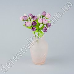 Букетик штучних ранункулюсів, бузковий, 15 квіток, ~11×23 см