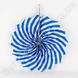 Подвесной веер, сине-белый, 30 см - бумажный декор-розетка