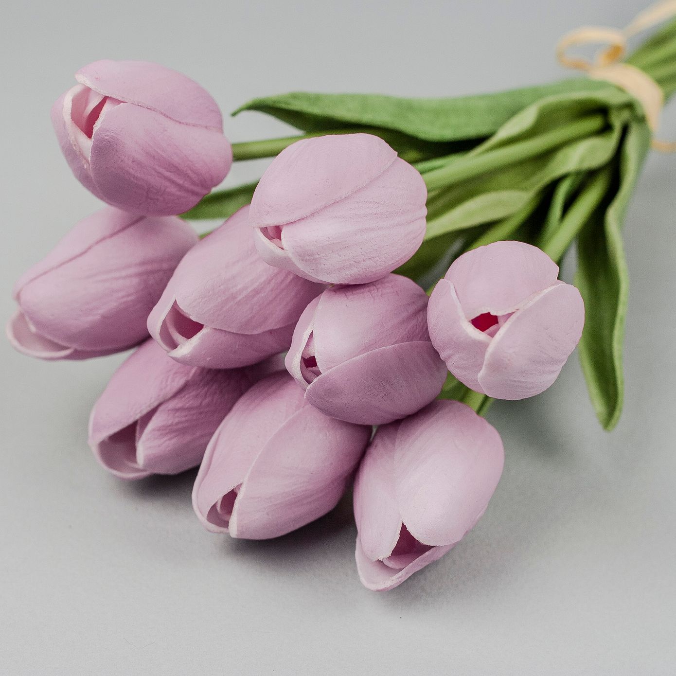 Тюльпаны латексные, розово-сиреневые, букет 9 шт., ~35 см