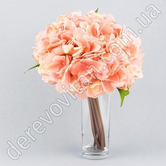 Гортензия декоративная в букете, розовая, 12 шт. вязка, 25×32 см
