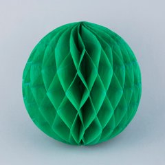 Бумажный гофрированный шар-соты, темно-зеленый, 30 см
