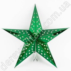 Бумажная звезда для декора, зеленая, 53 см
