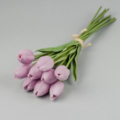 Тюльпаны латексные, розово-сиреневые, букет 9 шт., ~35 см