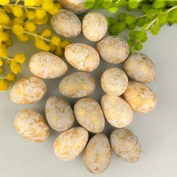 Декор крашенки белые и серые с золотом, 2.5&times;3.5 см, 18 шт. из пенопласта