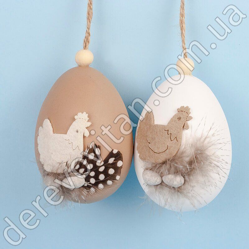Великодні підвіски "Яйця з курочками", 2 шт., 6×10×17 см