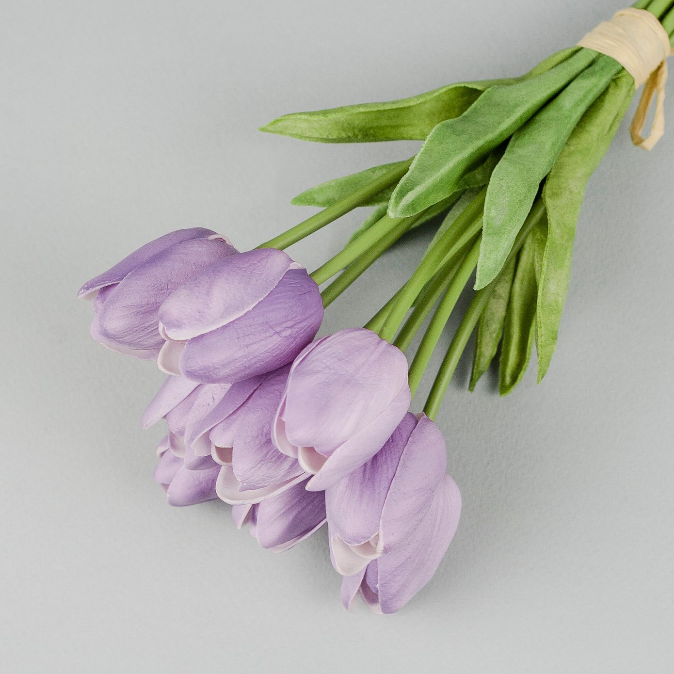 Тюльпаны искусственные, сиреневые, букет 9 шт., ~35 см