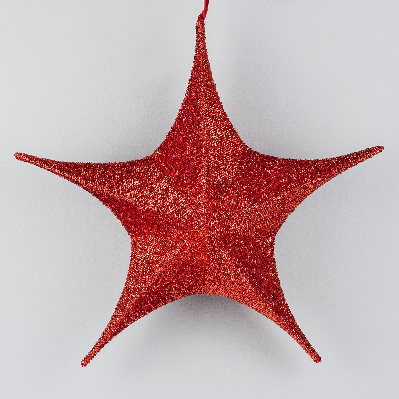Звезда для декора из ткани, красная, 65 см