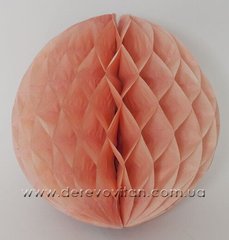 Бумажный шар-соты, персиковый, 25 см