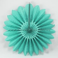 Подвесной веер, тиффани, 40 см - бумажный декор-розетка