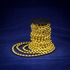 Декоративні намиста 1 см в катушці, золото, пластик, 10 ярдів (9.1 м)