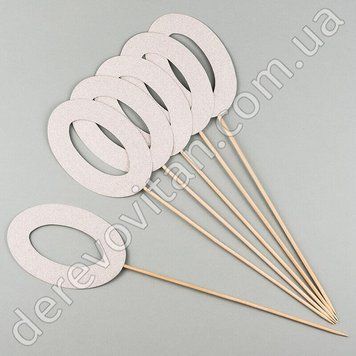 Топпер для декора "0" серебро, 6 шт., 9.5&times;38 см
