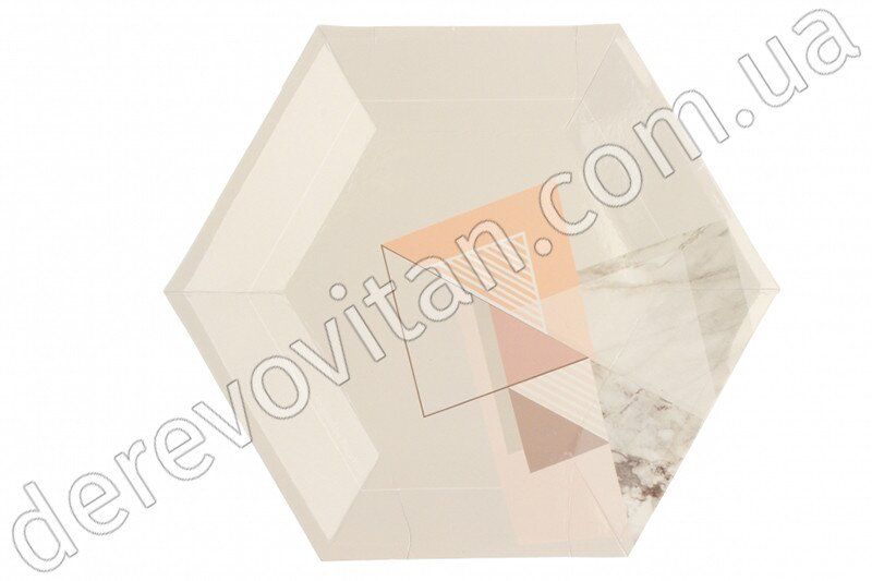 Тарілки одноразові, картонні, "Геометрія", 10 шт., 19.5×23 см