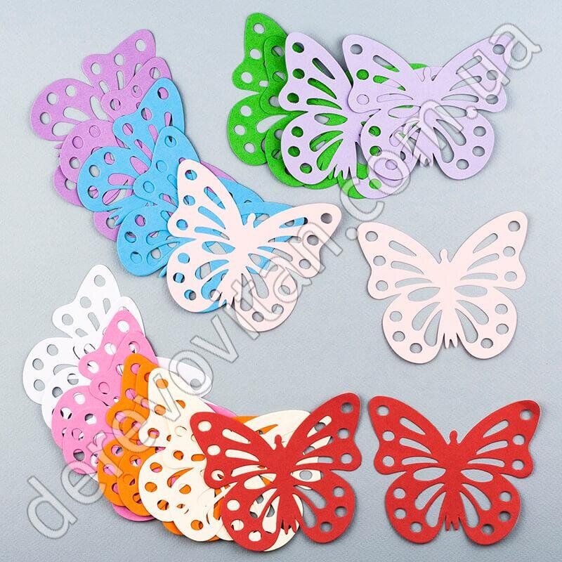 Декор "Бабочки" бумажные, разноцветные, 9×10 см, 20 шт.