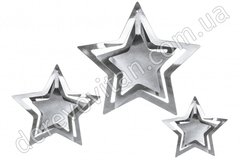Подвесные бумажные звезды 3D, серебро глянец, 11 шт.