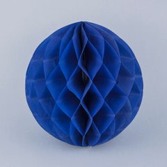 Паперова куля-стільники, синя, 25 см
