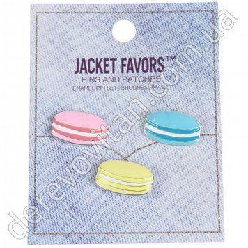 Піни значки на одяг, джинс "Macaron", набір 3 шт.