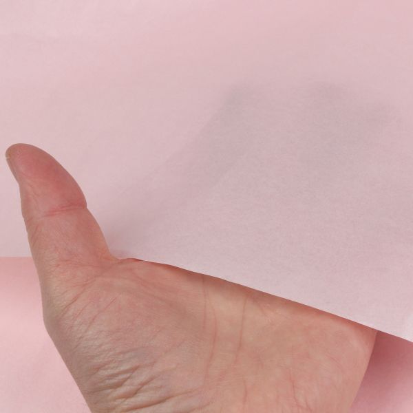 Водостійкий папір тішью, світло-рожевий, 50×70 см, 20 аркушів