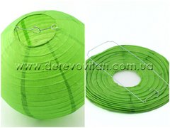 Бумажный подвесной фонарик, зеленый, 30 см