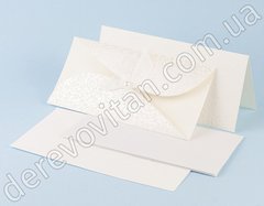 Открытка-конверт пригласительная со вставкой, ivory, 10.5×22 см, 2 шт.