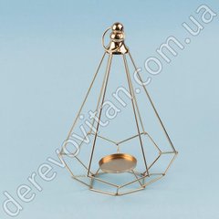 Подсвечник подвесной "Пирамида" золото, металлический, 16.5×25 см