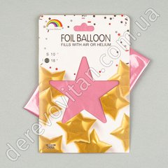 Воздушный/гелиевый шар "Звезда", розовый, 18 дюймов