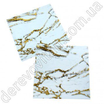 Святкові серветки, мармур, блакитний з золотом, 20 шт., 16.5&times;16.5 см (33 см)