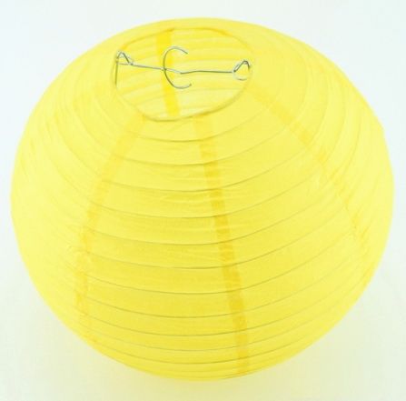 Подвесной бумажный фонарик, лимонный желтый, 20 см