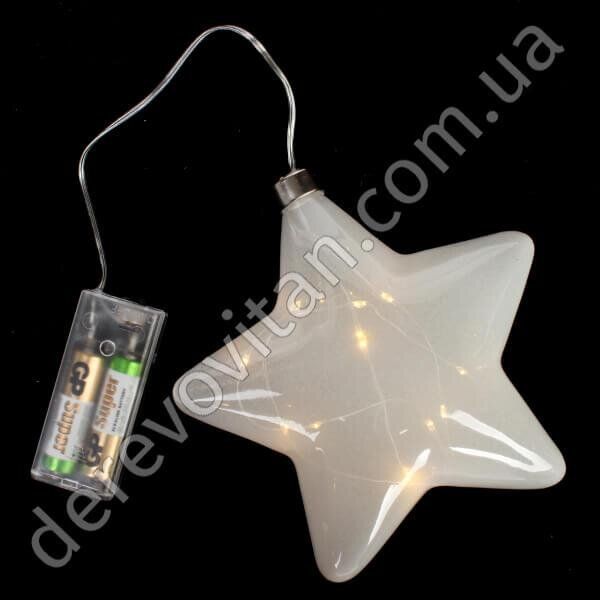 Светильник с LED-гирляндой "Звезда" на батарейках, белый, 15×15×4 см