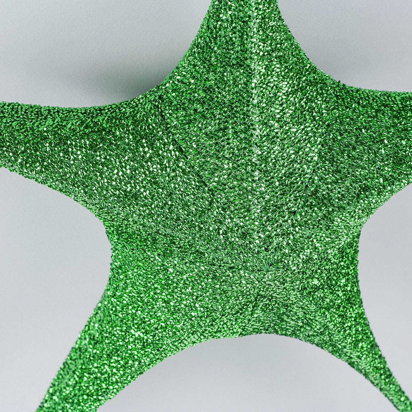 Підвісна зірка для декору з тканини, зелена, 80 см