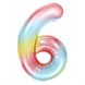 Воздушный/гелиевый шар-цифра "6", разноцветная, 1 м (42")
