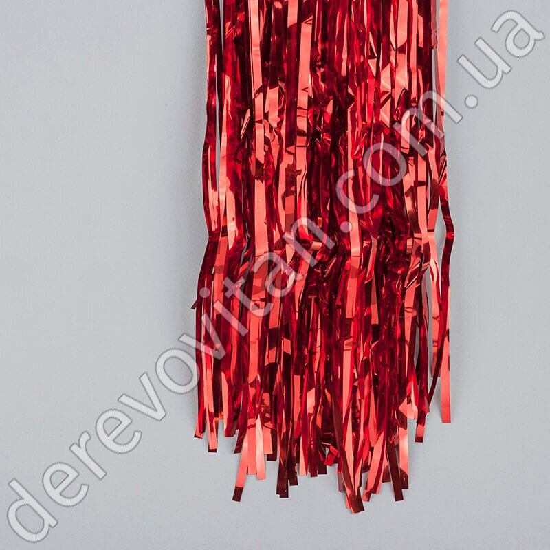 Шторка из фольги для фото-зоны, красная (блестящая), 100×300 см