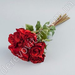 Букет штучних троянд, червоний, 8 шт., 38 см