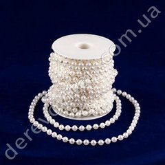 Штучні перлини на нитці в мотку (0.4 см), білі, 40 м
