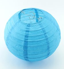 Бумажный подвесной фонарик, голубой, 40 см