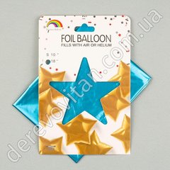 Воздушный/гелиевый шар "Звезда", голубой, 18 дюймов