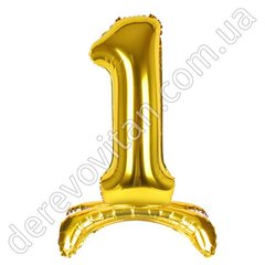 Воздушный шар-цифра "1" на подставке, золото, высота 65 см