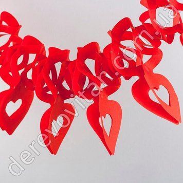 Гирлянда из тишью "Сердца", 3 м