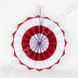 Подвесной веер, бело-красный, 20 см - бумажный декор-розетка