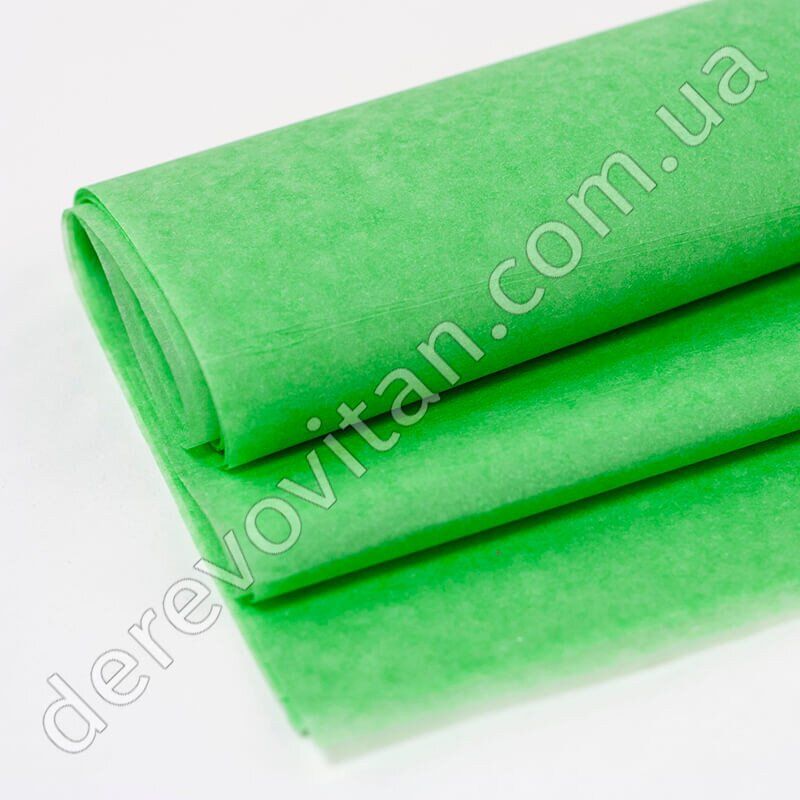Папір тішью, зелений, 50×75 см, 50 аркушів