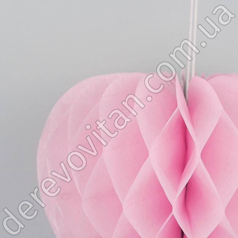 Подвеска-соты "Сердце", розовый, 20 см (d20)