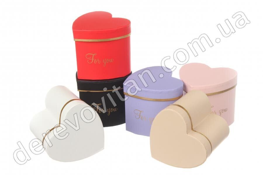 Подарочные коробки "Сердце" разноцветные, набор из 6 шт., 8×8.5×9 см