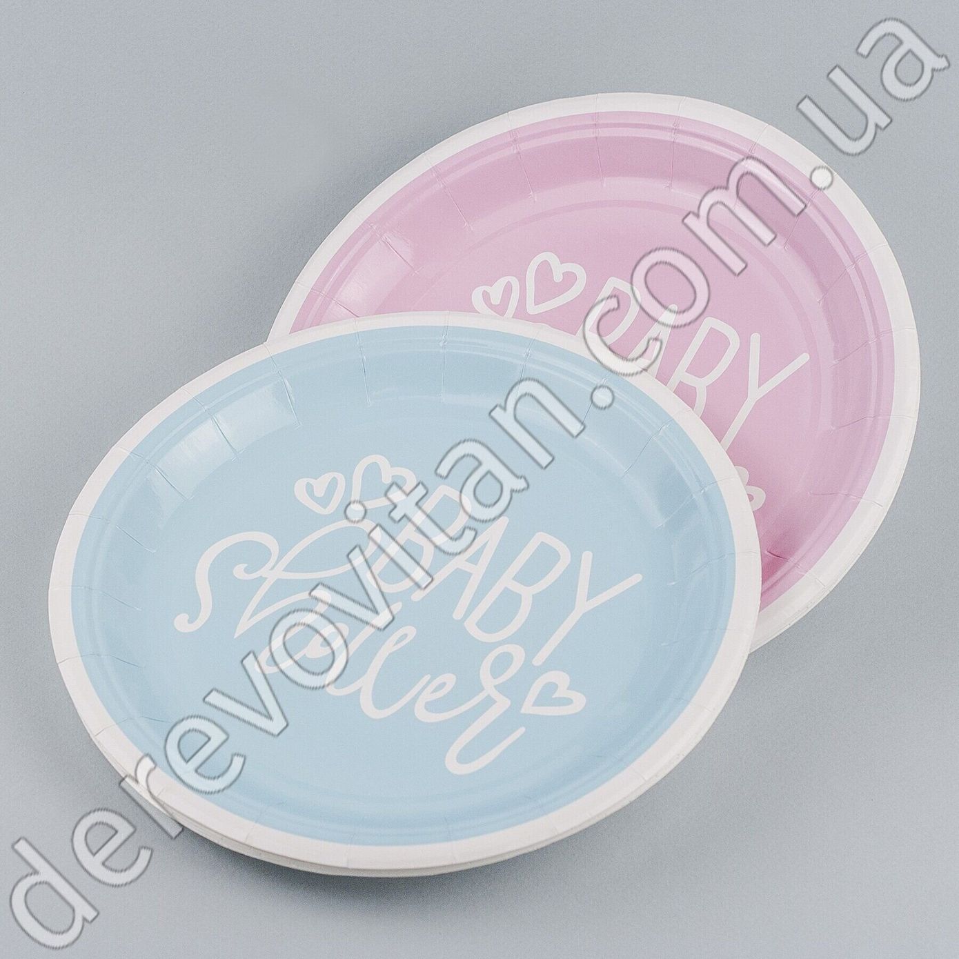 Тарелки "Baby Shower" для девочки, розовые, 10 шт., 23 см