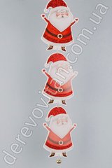 Гирлянда новогодняя с бубенцом "Санта Клаус", вертикальная, 90 см