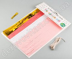 Тассел-гирлянда (из кисточек), набор заготовок, розовый