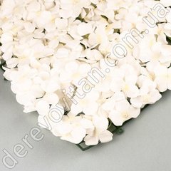 Гортензия декоративная на пластиковой рамке, белая, 41×63 см, 195 цветков