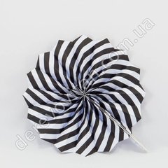 Подвесной веер, черно-белый, 20 см - бумажный декор-розетка