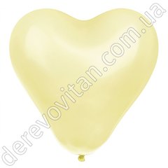 Воздушные шары "Сердце" латексные, светло-желтые, 30 см 12", 98-100 шт. 