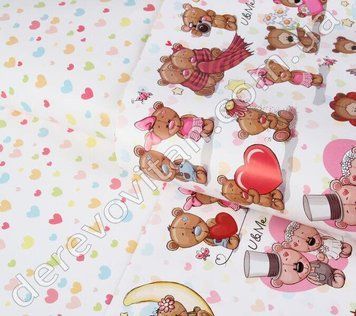 Папір пакувальний в рулоні "Teddy love", 59.4&times;84.1 см, 20 аркушів (2 види&times;10 аркушів)