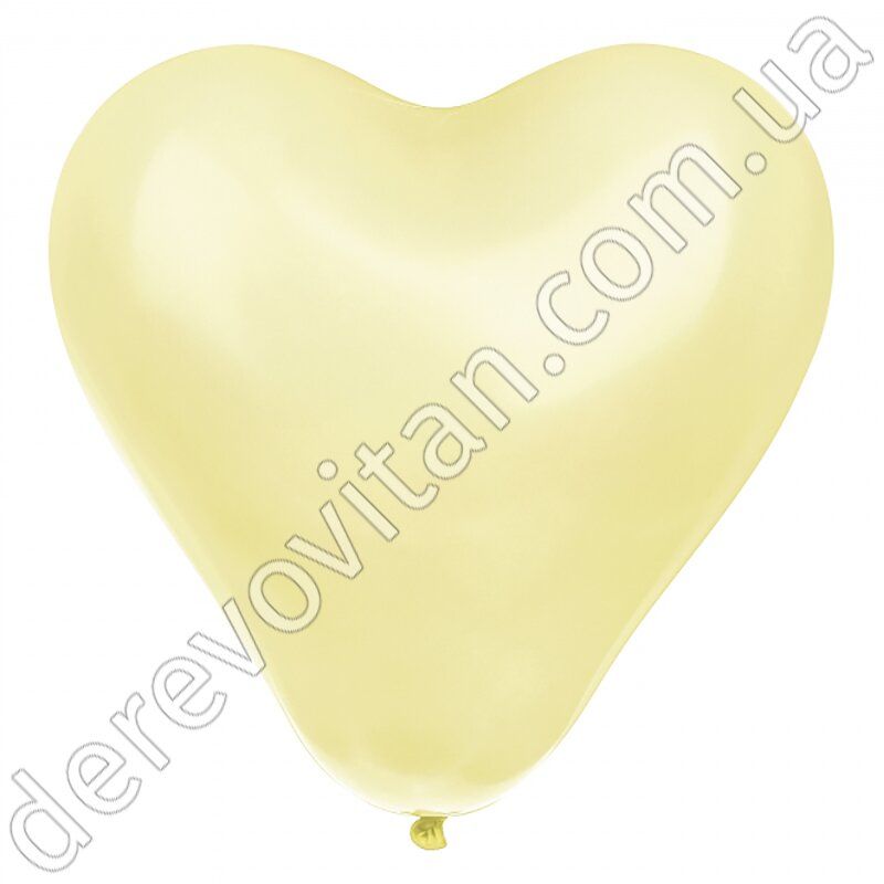 Повітряні кулі "Серце" латексні, світло-жовті, 30 см 12", 98-100 шт.