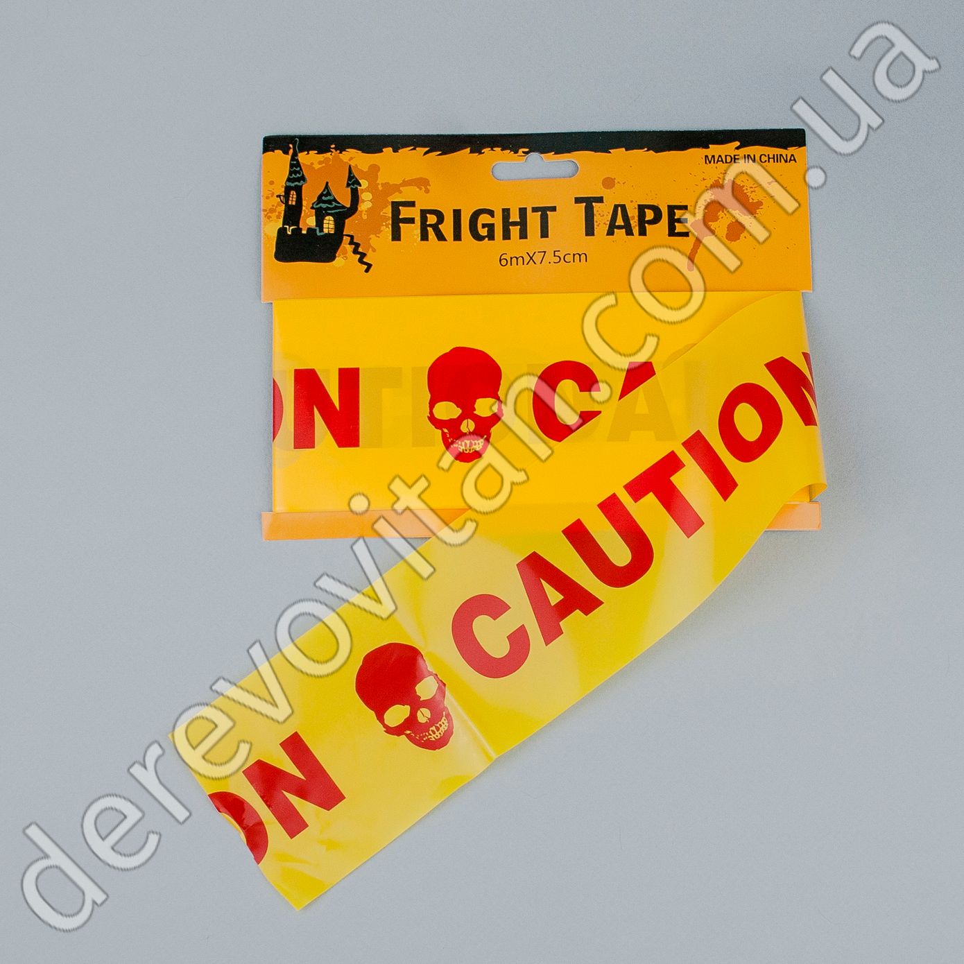 Лента ограждения для декора "Caution", 7.5 см × 6 м